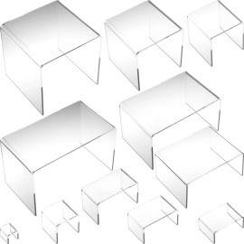 FindingKing 11 Acrylic Jewelry Risers Clear Display Set FindingKing
