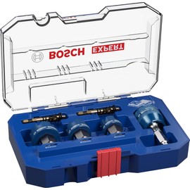 Bosch 3 x Expert Sheet Metal Hole Saw Set (for Stainless Steel Sheets, Steel Sheets, Diameter 22-32 mm, Professional Accessories Drill/Screwdriver)