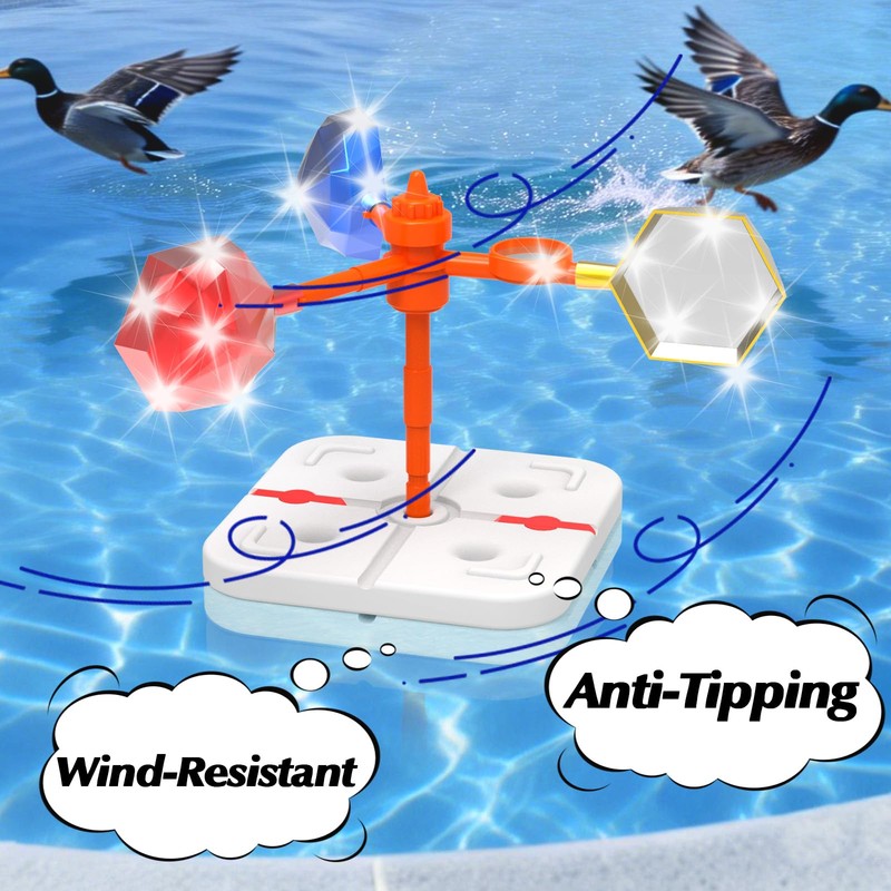 Pool Bird Deterrent Device, Floating Reflective Bird Deterrent Windmill 02
