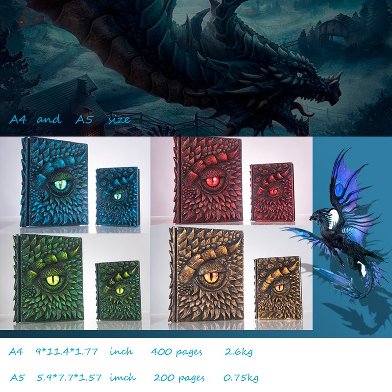 3D Dragon Eye Embossed Journal,Resin Engraving Notebook,Dnd notebook for Dragon