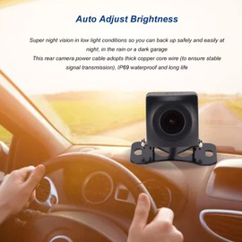 Car Reverse Camera, IP69 Waterproof 1080p 170° Wide Angle Rear View Camera, Backup Camera Rear View Reverse Camera Universal for Pickup Truck Car SUV