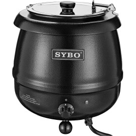 SYBO NEW SYBO Stainless Steel Soup Kettle w/ Hinged Lid & Insert Pot, 10.5 Qt, Silver