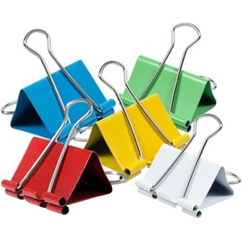 1InTheOffice - Clips grandes para carpetas de colores, tamaño de 2 pulgadas con capacidad de 1 pulgada, 12 clips