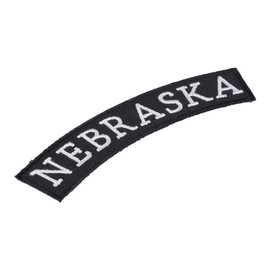 PatchStop Nebraska State Top Rocker Biker Patches for Vests Motorcycle Jackets Jeans - 4x1.25in Small Iron On USA Travel Souvenir Embroidered Emblem - DIY Sew On Patch to Hats Backpacks Luggage