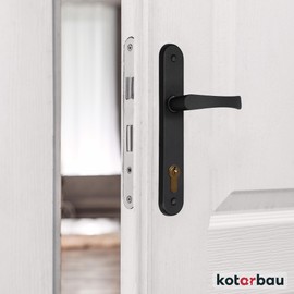 KOTARBAU® Door Handle 90 mm Right Left for Profile Cylinder Black Door Fitting Door Handle Door Handle Set Room Door Latch Aluminium