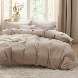 Bedsure Deep Beige Duvet Cover King Size - Soft Prewashed King Duvet Cover Set, 3 Pieces, 1 Duvet Cover 104x90 Inches with Zipper Closure and 2 Pillow Shams, Comforter Not Included