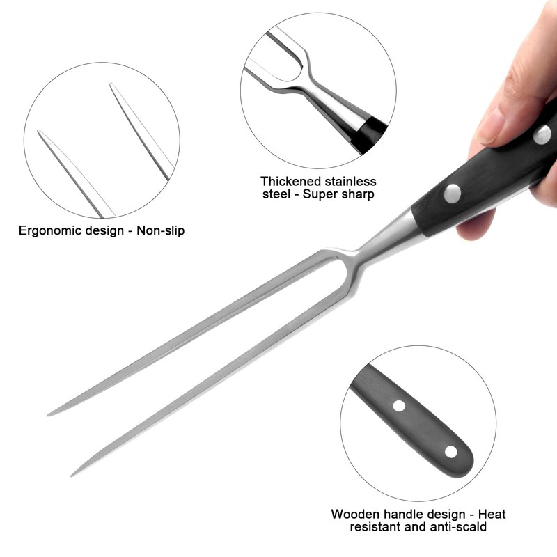 TNSLAND Meat Fork Stainless Steel with Handle - 30 cm