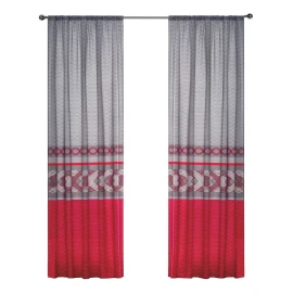 Colibrí Cortinas Coruña 2 Paneles De 1.30 X 2.20 Rojo Gris