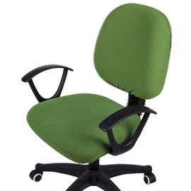Smiry Stretch Jacquard Office Computer Chair Covers, Removable Washable Universal Desk Rotating Chair Slipcovers Protector, Seat + Backrest Cover, Olive Green