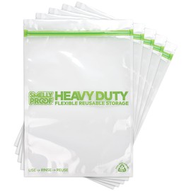 50 PACK, Heavy Duty 5mil Thick REUSABLE Food Freezer STORAGE BAGS by Smelly Proof, Extra X-Large, US-Made, Non-Silicon, No PEVA, BPA FREE, Dishwasher-Safe, Triple Zip, XXL 2-Gallon 12" x 16" - 50 pcs