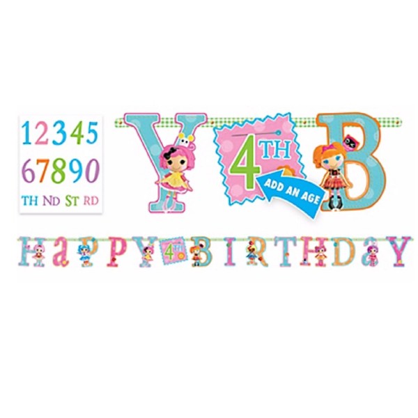 Adorable Lalaloopsy Jumbo Add-An-Age Letter Banner Birthday Party Decoration (1