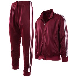 ChoiceApparel Mens Athletic 2 Piece Tracksuit Set (3XL, 888-Burgundy)