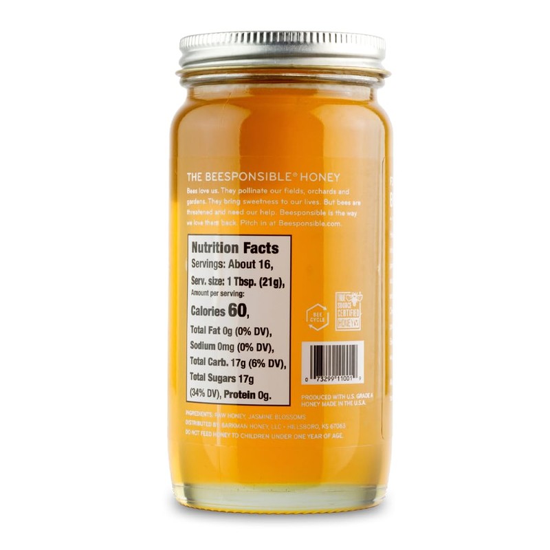 Bee Harmony Jasmine Infused Honey, 12 OZ, Pack of 2