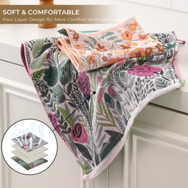 HOORDRY Kitchen Tea Towels with Hanging Loop, Super Absorbent Dish Towel