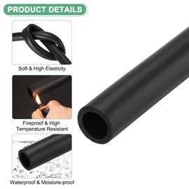M METERXITY Pipe Insulation Foam Tube, 32mm ID 44mm OD 3.3Ft 1m Length, Soft Flexible Foam Tubing Pipe Foam Insulation for Handle Grip Support/Guitar Stand/Roof Racks [Black]