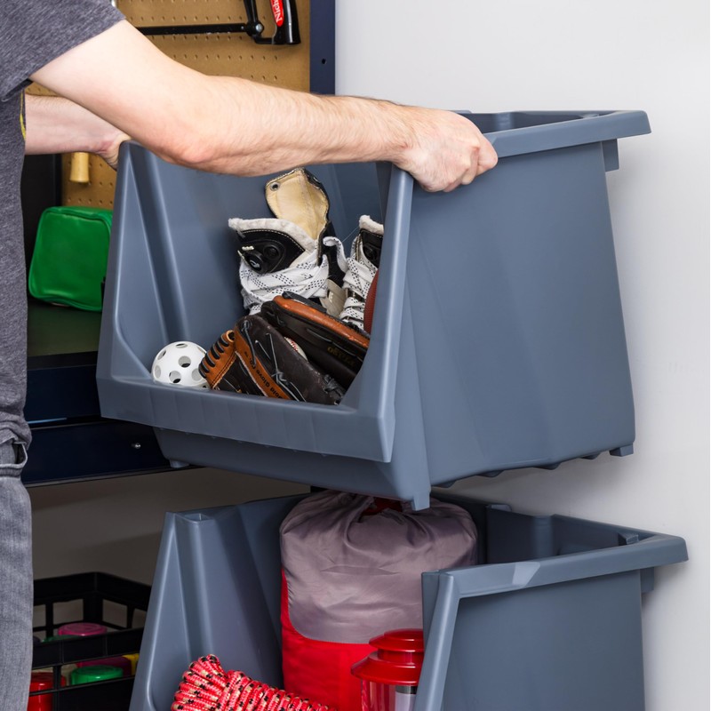 IRIS USA Stackable Storage Bins Open Front, Medium - 3