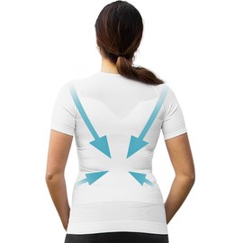 Women's Posture Corrector T-Shirt | Anti Back Pain | Straightens Back and Shoulders | Undershirt | Short Sleeves White
