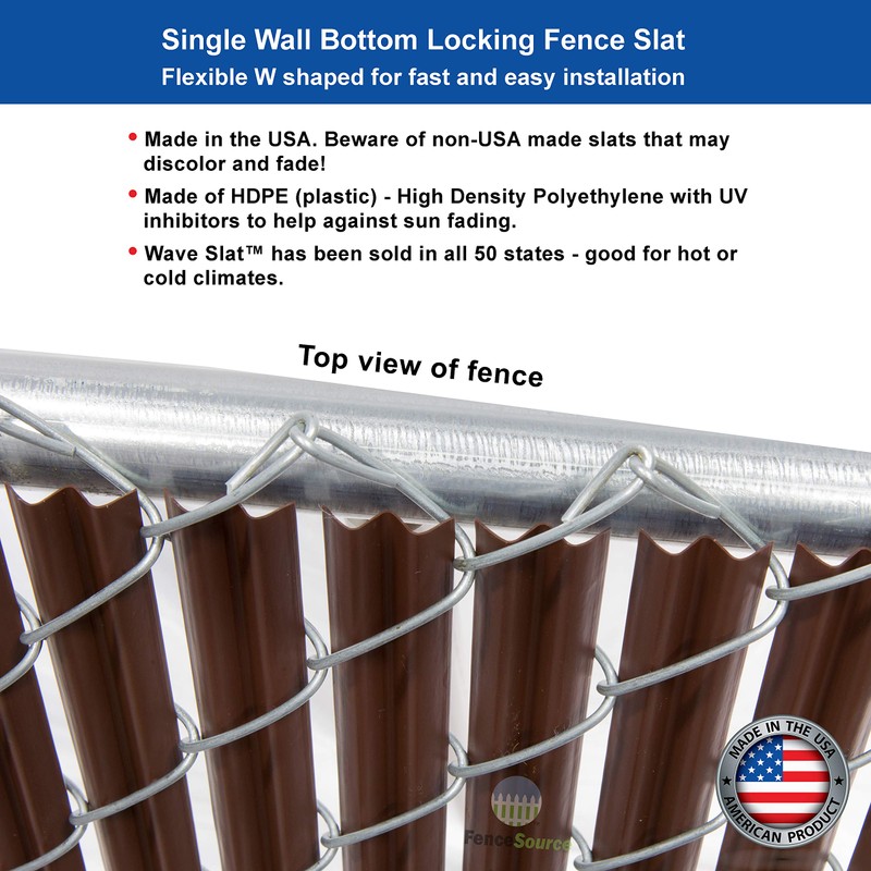 FenceSource Wave Slat (9 Colors) Single Wall Bottom Locking Privacy