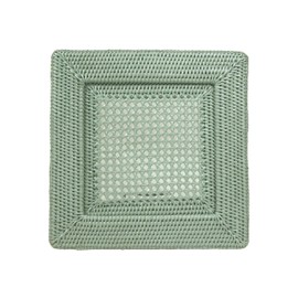 Rattan Square Charger Plate in Green - 1 Charger Plate