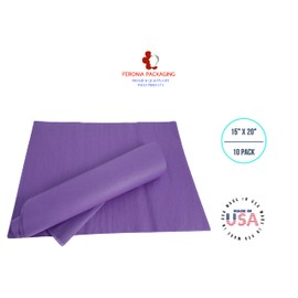 Purple Tissue Paper Squares, Bulk 10 Sheets, Premium Gift Wrap and Art Supplies for Birthdays, Holidays, or Presents by Feronia packaging, Large 15 Inch x 20 Inch Made in USA