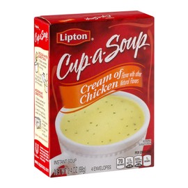Lipton Cup-A-Soup Cream of Chicken 4 Count 2.4-Ounce Box (Pack of 6)