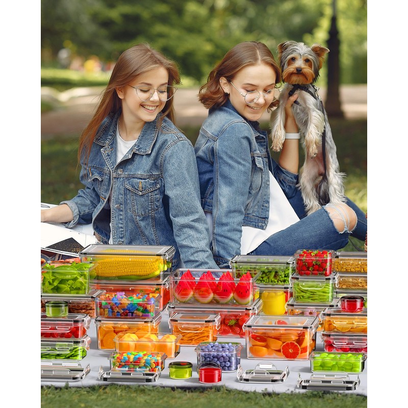KEMETHY 60 PCS Food Storage Containers with Lids, BPA-Free Plastic
