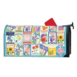 Studio M Fits Standard Size 6.5 x 19 Inch Mailbox Weather Resistant Vinyl The Original Magnetic Mailbox Cover, Decorative MailWrap Colorful Seed Packets