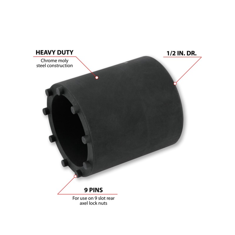 Performance Tool W83006 Axle Nut Socket (1/2-Inch Drive 9 Lug