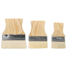 3-Piece Flat Paddle Paint Brush Set - 3/4/5 Inch Wide Paint Brushes with Poplar Handle for Oil and Acrylic Painting