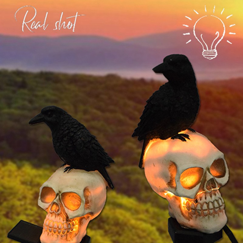 All Saint's Day Solar Powered Lights Skull Crow Pumpkin LED