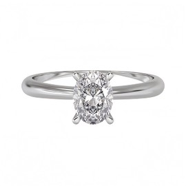 LUSHE Moissanite Engagement Rings for Women Oval Cut D Color VVS1 Clarity 925 Sterling Silver with 18K White Gold Plated Moissanite Wedding Bands Promise Rings 1CT