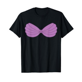 Mermaid Purple Seashell Bra Cartoon Graphic T-Shirt