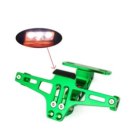 Motorcycle Fender Eliminator License Plate Bracket Rear Holder with LED Light for Kawasaki Yamaha Suzuki Ducati(Green)