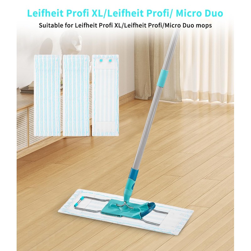 3 Pack Replacement Mop Covers for Leifheit Profi XL Micro