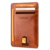 Buffway Slim Minimalist Front Pocket RFID Blocking Leather Wallets for