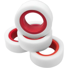 4Pcs ShareGoo 1.9 inches Tire Foam Dual Stage Rubber Inner & Foam Inserts Outer Foam Firm for 100-110mm Tire Compatible with Axial SCX10 90046 Traxxas TRX4 Crawler Wheel (Red)