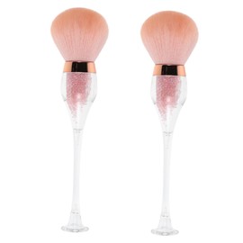 WOONEKY 2pcs Nail Dust Brush Wine Shape Makeup Cleaning Tool for Nail Art and Powder Removal Soft Bristles Durable and Portable for Professionals and Home Use