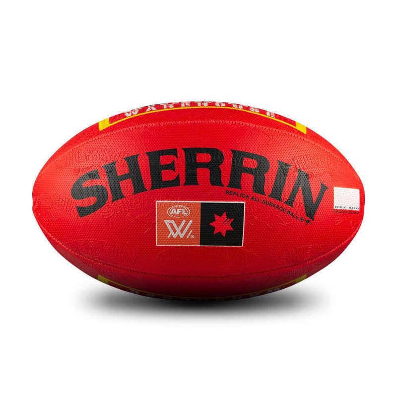 Sherrin AFLW Replica All Surface Football, Red, Size 4