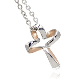 Napisto Women's Necklace, Surgical Stainless Steel Chain, Simple, Cross, Twisted Cross, Stainless Steel