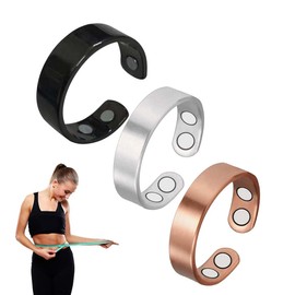 JUGUTA 3 Stück Kupfer Magnetringe Für Frauen Männer,Magnetring Aus Für Männer Frauen,Starke Magnete Lindern Wirksam Arthritis Und Migräne, Magnetschmuck Hat Eine Schlankmachende Wirkung