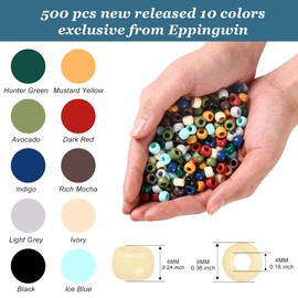 Pony Multi-Colored Bracelet Beads for Hair Braids & Crafts - Plastic Earth Tone Hair Beads (Small Pack)