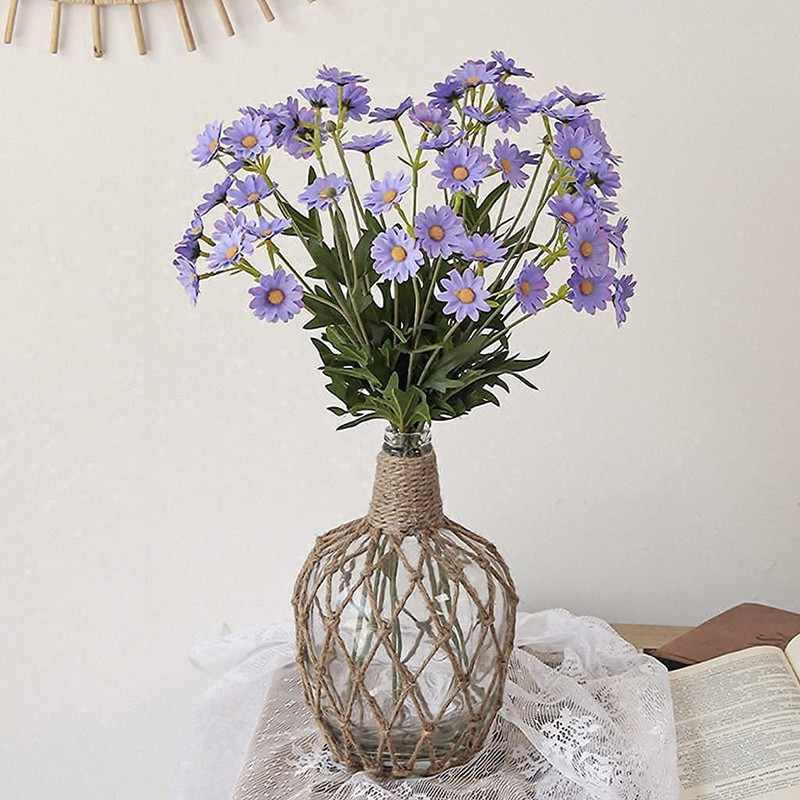 MDLUU Glass Jug with Twine 10" Tall, Flower Vase with
