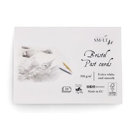 SM.LT Bristol Postcard Pad 308gsm Extra White Smooth 20 Sheets PC-20(308)/FSC