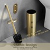 Gold Brushed Stainless Steel Toilet Brush and Cover, No-Punch Hook