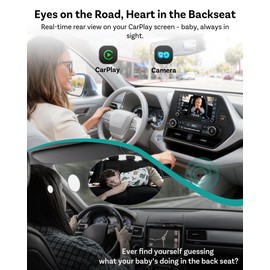 OTTOCAST Cabin Care Car Adapter with Baby Car Camera, Wireless CarPlay Display on CarScreen 2026, Plug-and-Play 1080P HD Rear Seat Baby Monitor, Split Screen Navigation, for Parents & Pet Owners