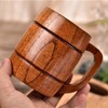 Wooden Beer Mug with Handle 300ml Prevent Scald Carved Drinkware