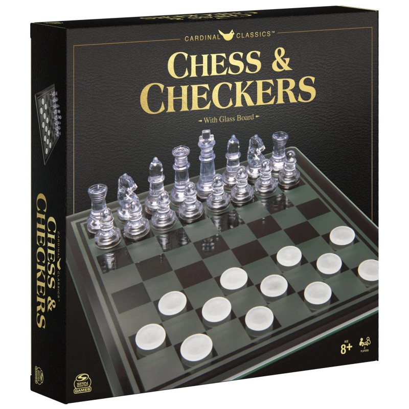 Spin Master Games, Clear Chess and Checkers Set with Glass