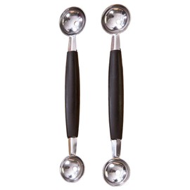 BLOOPIC Fruit Scooper, Melon Baller Scoop, Ice Cream Scoop, Fruit Baller (Set of 2), Stainless Steel Double Sided Design, Fruit Digger, Multifunctional Fruit Ice Cream, Restaurant Cooking