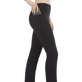 Energy Zone Women's Cotton Stretch Pocket Yoga Pants, Deep Black, Small