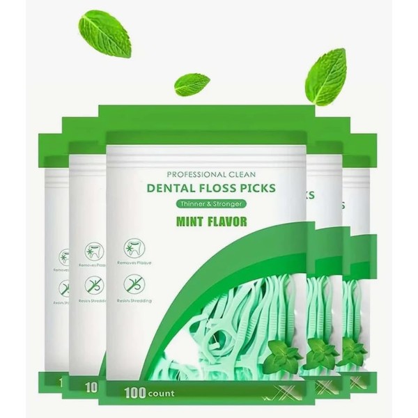Floss Picks, 1 Count (100 PCS)